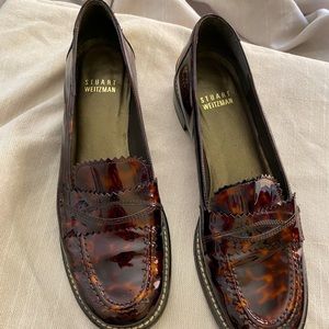 Stuart Weitzman Tortoise patent leather loafers